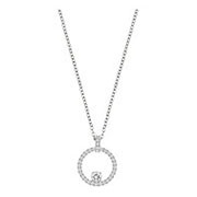 Creativity Circle Pendant, White, Rhodium plating